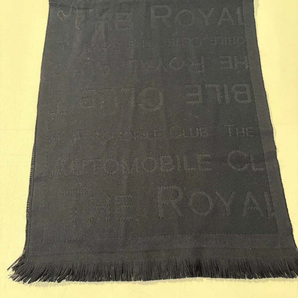 The Royal Automobile Club Scarf Navy Blue 100% Wool Jacquard Made in Italy Light